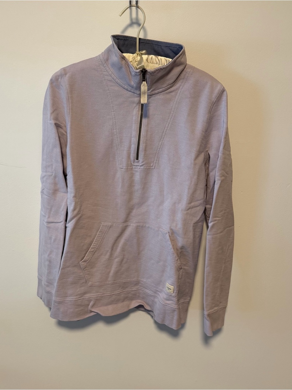L.L. Bean Organic Cotton Quarter-Zip Pullover Sweatshirt - Lilac Mist